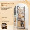 Wall Mount Bookshelf Storage Shelves 6-tier tall display rack w/Cabinet