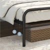 4ft6 Double Bed, Strong Metal-Framed Bed with Headboard, Black Iron Bed Frame