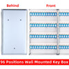 Key Cabinet Lockable Key Storage Box Wall-Mounted Security Safe Box for 96 Keys