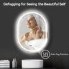 LED Bathroom Mirror 3 Color Lighted Dimmable Oval 60*80cm Makeup Mirror Anti-fog