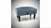 Luxury Blue Deluxe Velvet Ottoman Footstool with Shabby Chic Drawer for Bedroom
