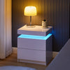 Modern White High Gloss Table Side Table Coffee Table Display with LED Light UK