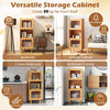 Small Corner Sideboard Storage Organizer Bamboo Cabinet-Natural