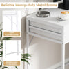 Industrial Styled Workstation Writing Table Computer Desk w/ 5 Drawers-White