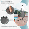 Hanging Chair with Stand Indoor Outdoor Hammock Swing Chair w/Large Padded Seat