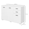 Modern Sideboard Kitchen Storage Cabinet with 2 Drawers, White