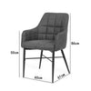 Set of 2 Faux Leather/Suede Dining Chairs Metal Legs Reception Restaurant Chair