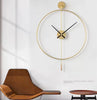 Classical Large 50cm Decorative Wall Clock with Pendulum Gold Colour Elegant NEW