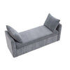 Multi-Functional Ottoman Storage Bench Lift-Top Padded Seat with 2 Throw Pillows