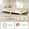 Single Size Upholstered Daybed Sofa Bed Frame Adjustable Foot Pads-Beige