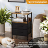 Bedside Table with Charging Station, Nightstand with 2 Outlets and 2 USB Ports