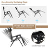 Set of 2 Zero Gravity Chairs Rattan Folding Sun Lounger Reclining Chair W/Pillow