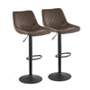 2 Pcs PU Bar Chair Height Adjustable Metal Frame Wide seat Cafe Home Office New