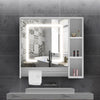 Bathroom Cabinet With LED Light Mirror Storage Unit Touch Switch 2 Shelf Hanger