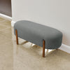 Modern Footrest Entryway Bench Oval Long Pouffe Padded Vanity Seat Shoe Bench