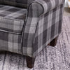 Wingback Armchair Tartan Fabric Single Sofa Lounge Seat Queen Anne Accent Chair