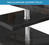 Wooden Coffee Table With Storage High Gloss Sofa End Table LED Light Living Room