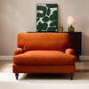 Dusk Hampshire Bright Orange Velvet Loveseat RRP £599