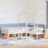 Bed and Set with Roof White 80x200 Solid Wood Pine L5A0
