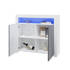 High Gloss 2 Doors Matt Body Sideboard Cupboard Kitchen Buffet Cabinet with LED