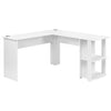 Corner Computer Table Laptop Home Study Wrokstation Desk Storage Shelves White
