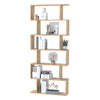 White Wooden S Shape Storage Display 6 Shelves Room Divider Unit Chest Bookshelf