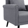 Grey Linen Armchair Simple Design Accent Tub Seat Fireside Chair Single Sofa