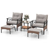 5 Pieces Wicker Patio Furniture Patio Conversation Bistro Set