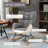 Nursery Rocking Chair w/ Steel and Wood Legs for Living Room Grey and