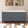 Shoe Storage Cabinet Rack Bench Wooden Stand Cupboard Slatted Doors Padded Seat