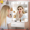 Bedroom Dressing Table Mirror with Lights Stool Makeup Vanity Set Desk，6 Drawers
