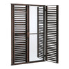 90cm Window Louvered Wall Mirror Home Decor Rustic Metal Frame Hallway Mirror