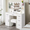 Dressing Table with Drawers, Mirror Stool Set Makeup Desk Vanity Table Bedroom