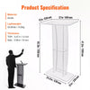 Acrylic Podium 47" Podium Stand Table Reading Surface w/ Storage Shelf