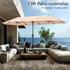 Large Parasols Patio Umbrella Outdoor Umbrella Double-Sided Market Umbrella 13ft