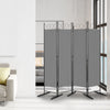 Folding 4 Panels Carbon Steel Frame Room Divider Wall Privacy Screen Protector