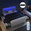 NEW STORAGE UPHOLSTERED BED FRAME 4FT6 DOUBLE WITH USB PORT & LIGHT,4 DRAWER