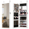 Wall/Door Mounted Jewelry Armoire Organizer 110 cm w/ Full-length Mirror-White