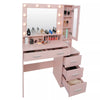 2 in1 Dressing Table with LED Lights Mirror 5 Drawers Socket Vanity Make up Desk