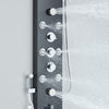 Black LED Shower Panel Column Tower Stainless Steel Rain Massage Body Jets Mixer