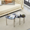 Nest of 3 Black Clear Tempered Glass Side End Lamp Sofa Tables Nested Tables