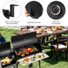 Charcoal Grill Offset Smoker with Cove,Barrel Charcoal Grill with Side Table