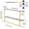 116cm Gold Metal Clothes Bar Rack Pipe Wall Garment Hanging Storage Rail Shelves