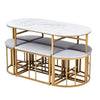 DINING TABLE AND CHAIRS SET WITH 6 STOOLS SPACE SAVING FURNITURE FOR 6-8 PERSONS
