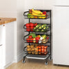 3/4/5 Tier Kitchen Trolley Storage Rack Cart Slim Rolling Trolley W/ Wheels