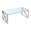 Tempered Glass Tea Coffee Table Rectangular Living Room End Table Chrome Base UK