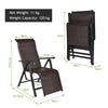 Adjustable Folding Reclining Rattan Chair Portable Chaise Lounge Chair