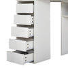 White Corner Dressing Table Makeup Desk Vanity Table 5 Drawers with Bubls