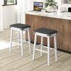 76CM Upholstered Bar Stool Set of 2 Backless Counter Height Stools Dining Chairs