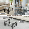 Rectangle Glass Coffee Table Modern Living Room Furniture Shelf White Black Wood